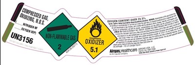 UN3156-2 label - Nitrogen Oxygen 3156 2